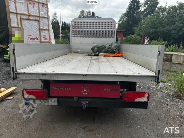 Panel van Mercedes-Benz Sprinter 516 w/driving bridges and HIAB crane.