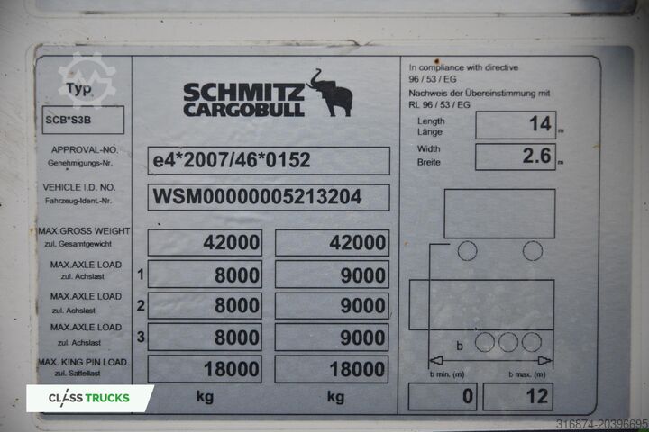 Reefer semitrailer SCHMITZ CARGOBULL SKO DoubleDeck FP60 SLXi300 Lifting Axle