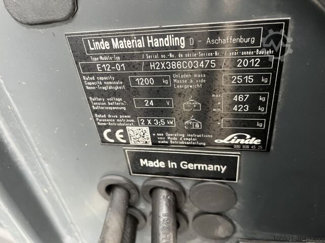 Electric 3-wheel forklift Linde E12-01