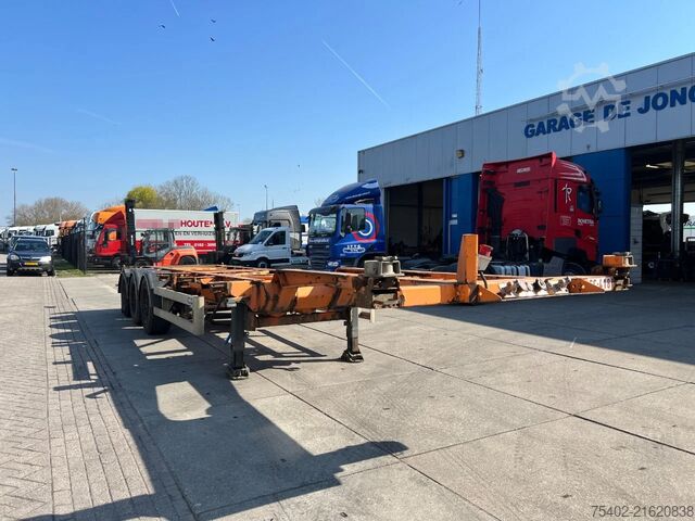 Containertransport Van Hool 3B0070 / Mercedes + Disc / 1x Extendable / Lift...