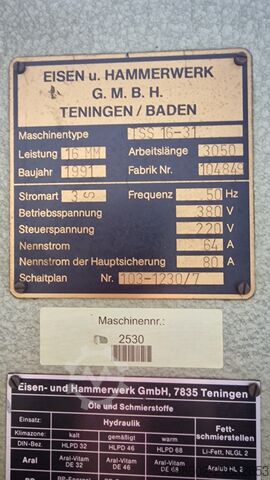 Guillotine shear Eisen u. Hammerwerk ISS 16-31