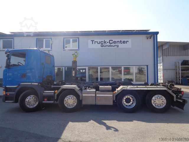 Roll-off tipper truck SCANIA G490 Hyvalift Lenkachse Automatik