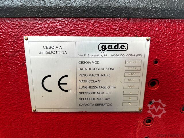 Hydraulic plate shears Gade CO 30/4