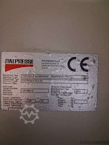 Heavy duty membrane press PIN system Italpresse ESTREMA 14,5-28