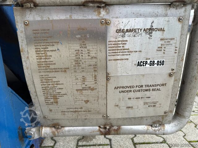 Tank container MTK Containers 20FT SWAP BODY / 30.970L / T7 / AMKD / ADR+ CSC...