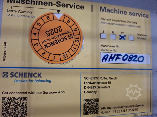 Auswuchtmaschine Schenck AHF0820