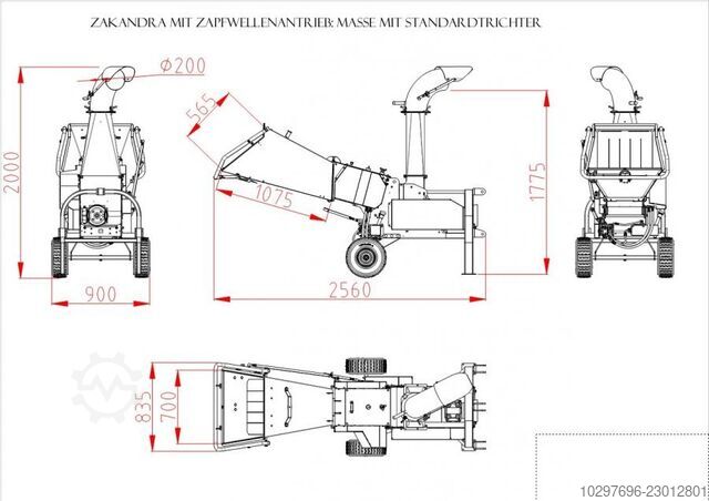 ZAKANDRA Biohäcksler Zapfwellenantrieb - 1 Stk  