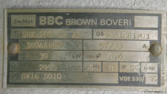 Electric motor 30 kW 2955 Rpm BBC QUX200L2AF