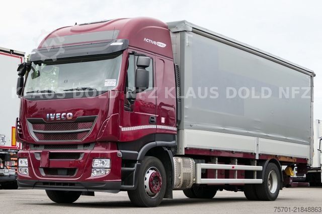 Flatbed truck with tarp IVECO Stralis 460 PP Bordwände Retarder LBW Euro 6