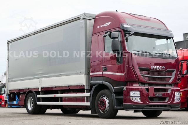 Flatbed truck with tarp IVECO Stralis 460 PP Bordwände Retarder LBW Euro 6