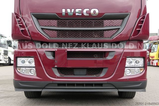 Flatbed truck with tarp IVECO Stralis 460 PP Bordwände Retarder LBW Euro 6
