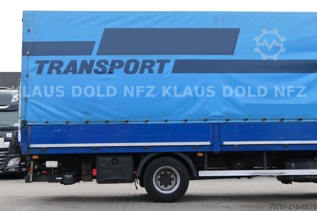 Flatbed truck with tarp RENAULT Midlum 270 Pritsche Plane Bordwände LBW Euro 5