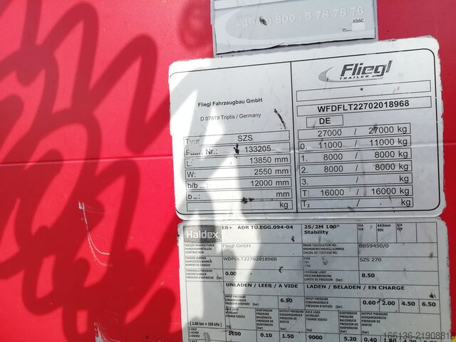 Open semitrailer FLIEGL Fliegl SZS 270 Mega Plateau
