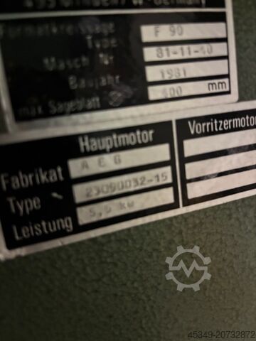 Formatkreissäge Altendorf F 90