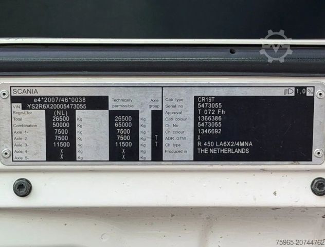 Standard SZM SCANIA R450 TOPLINE 6X2 TWINSTEER RETARDER 2X TANKS PAR