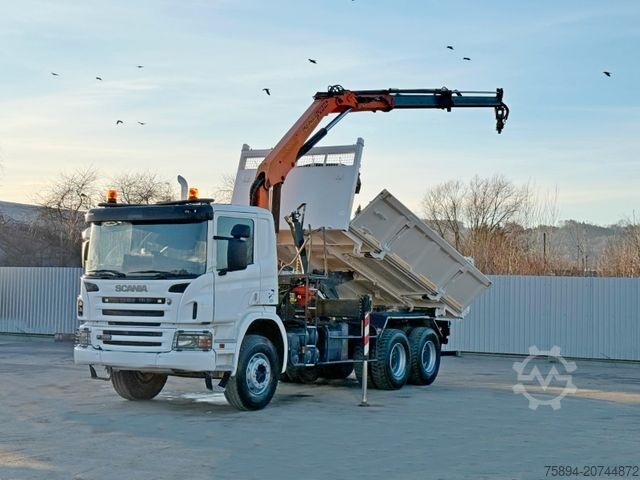 Truck mounted crane SCANIA P 380 Kipper 5,10 m * PK 12000 * 6x4