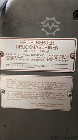 Offsetdruckmaschine Heidelberg GTOZP 52