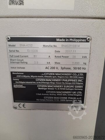 Langdrehautomat Citizen Miyano BNA42