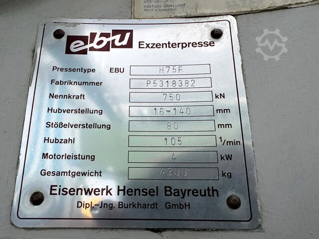Eccentric press EBU H75F
