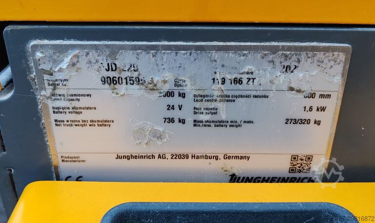 Pallet Stackers Jungheinrich EJD 220 Li-ion 2020yy/ 1756mh