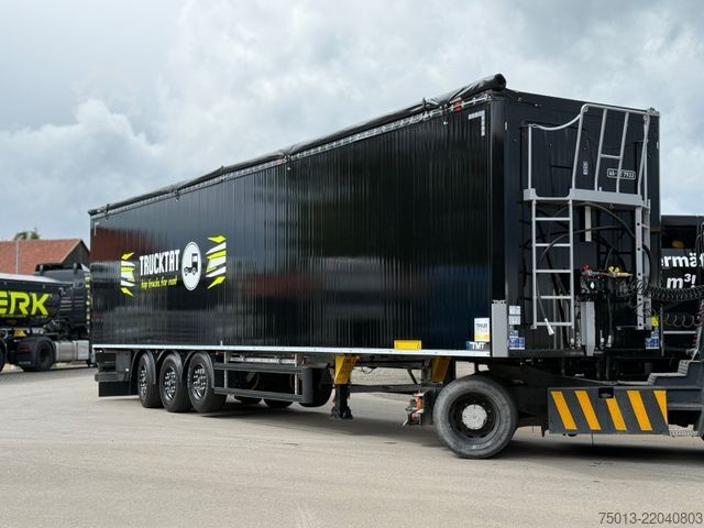 Walking floor semitrailer  TMT 92 cbm, Lift- u Lenkachse, Schutzplane links