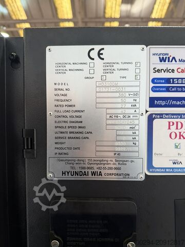 CNC-Drehmaschine Hyundai Wia HD3100M