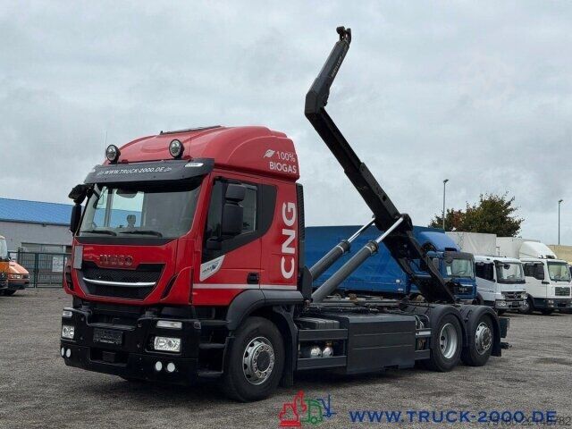 Roll-off tipper truck Iveco Stralis AT260 CNG Erdgas 6x2 Meiller RS2165 FB
