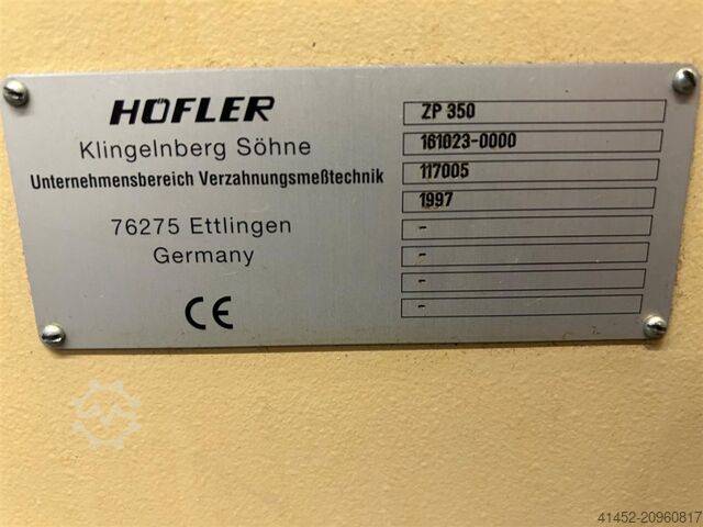 Gear Testing Machine HöFLER ZP 350