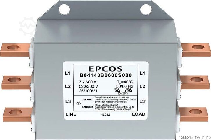 Mains filters Power line filters for 3-phase TDK B84143B0320S081