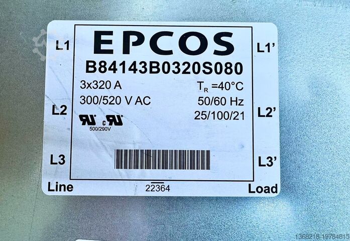 Mains filters Power line filters for 3-phase TDK B84143B0320S081