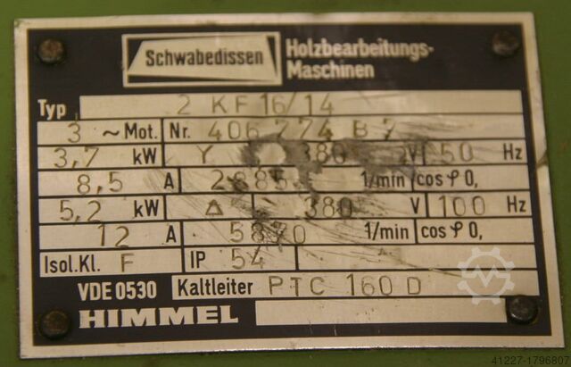 Milling motor for edge processing machines Schwabedissen 2KF16/14