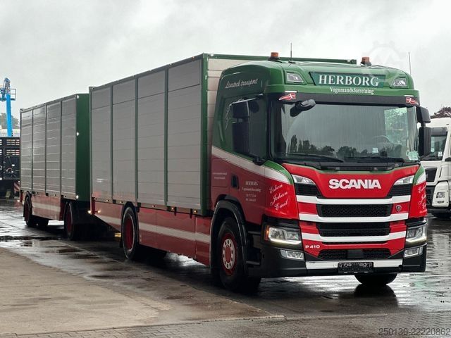 Cattle truck SCANIA P410 4x2LL HFR 1.Stock Viehzug/NAVI/KLIMA/ALU