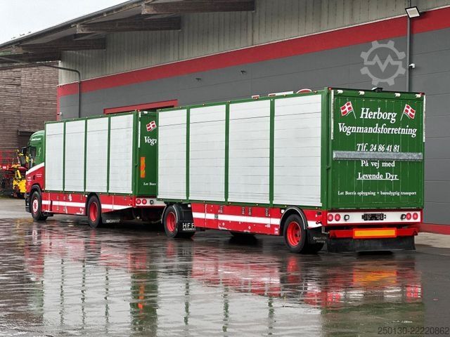 Cattle truck SCANIA P410 4x2LL HFR 1.Stock Viehzug/NAVI/KLIMA/ALU
