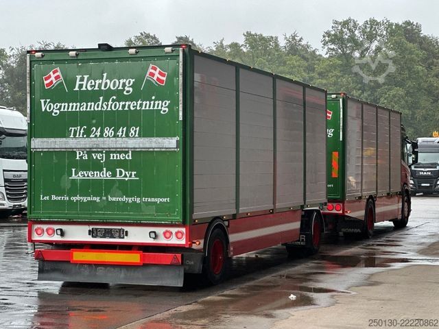 Cattle truck SCANIA P410 4x2LL HFR 1.Stock Viehzug/NAVI/KLIMA/ALU