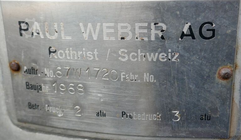 270 Liter Druckbehälter aus V4A PAUL WEBER AG B0117