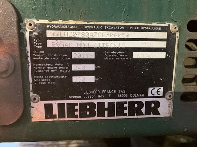 Tracked Excavator Liebherr R954C with 2 booms and 2 buckets