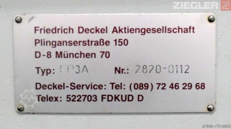 CNC milling machine DECKEL FP3A 2820