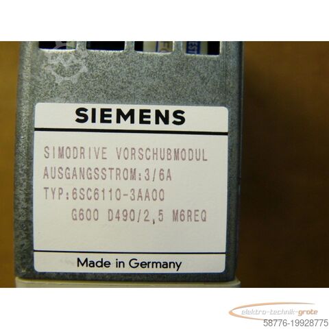 Component Siemens 6SC6110-3AA00 Vorschubmodul   - ! -
