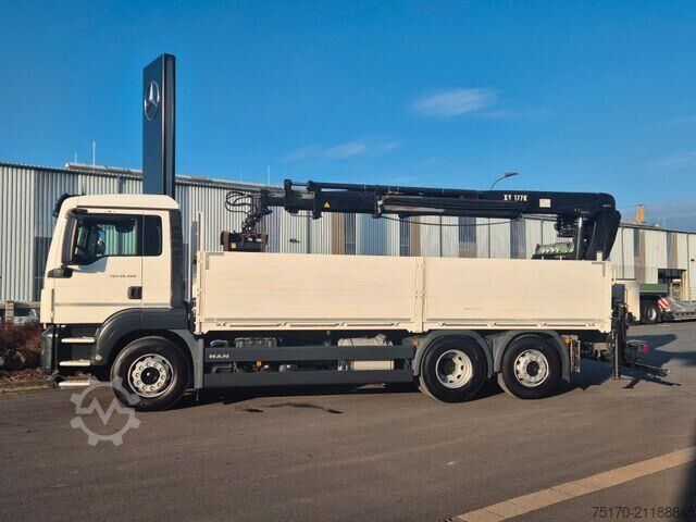 Plattformanhänger MAN TGS 26.460 6x2 Baustoff / Hiab 177 K