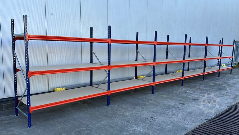 Wide span storage rack ca. 11,45 lfm. Weitspannregale H: 200 cm T: 80 cm , 400 kg Fachlast , 3 Ebenen