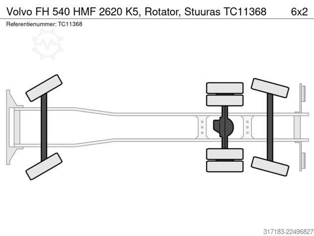 Open body Volvo FH 540 HMF 2620 K5, Rotator, Stuuras