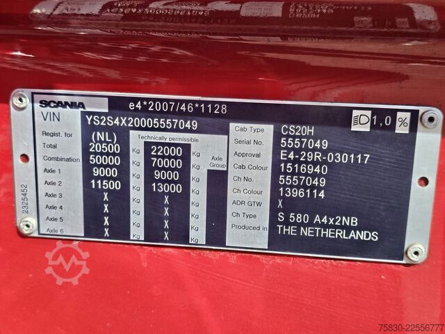 Standard-SZM Scania S580 V8 4x2 / 50 YEAR EDITION / PARKING COOLER ...