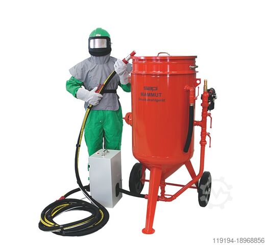 Profi-Druckstrahler für Industrie Mammut 200 liter Druck-Sandstrahlgerät mit Quick-STOP Sicherheitsabschaltung