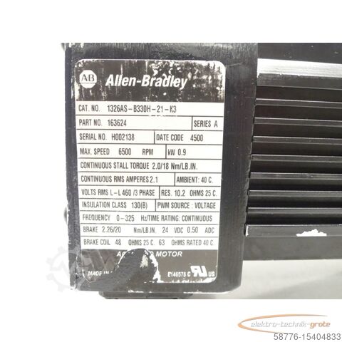 Control unit Allen-Bradley 1326AS-B330H-21 - K3 AC Servo Motor SN:H002138