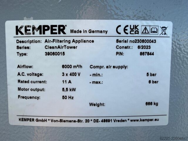 Kemper Filterturm KEMPER CleanAirTower