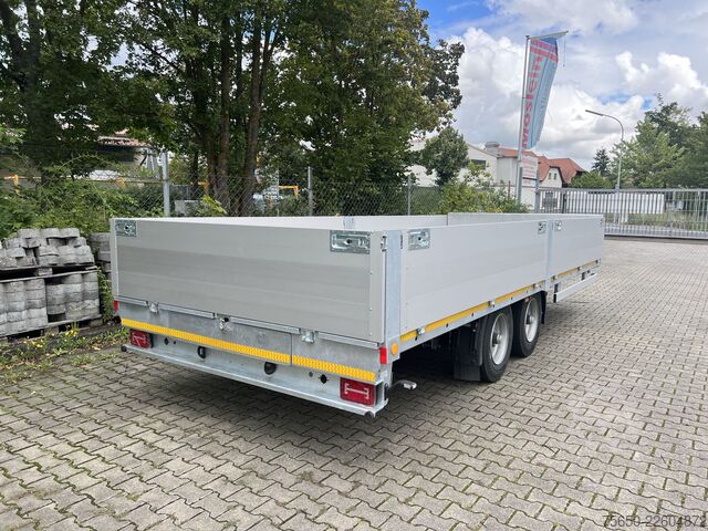 Anhänger mit offener Pritsche Möslein THT 11- G 6,2  Tandem Pritsche- Tieflader mit Rungentaschen