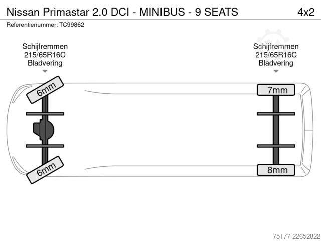 Passenger transportation Nissan Primastar 2.0 DCI - MINIBUS - 9 SEATS