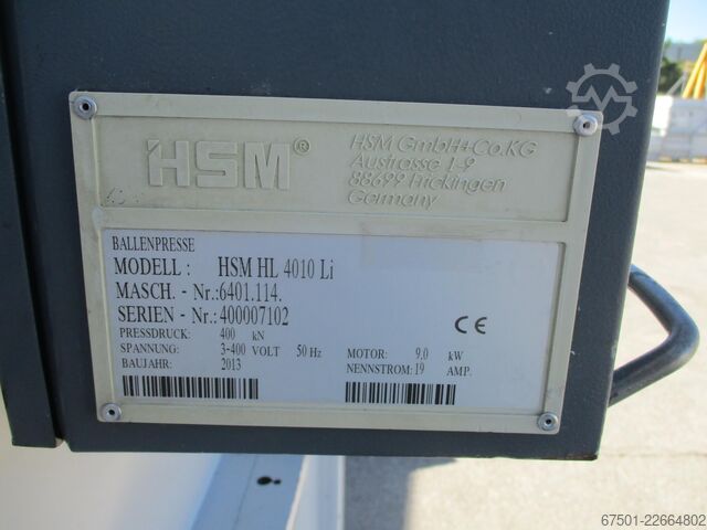 Ballenpresse Papierpresse Abfallpresse HSM HL 4010 Li (3545)