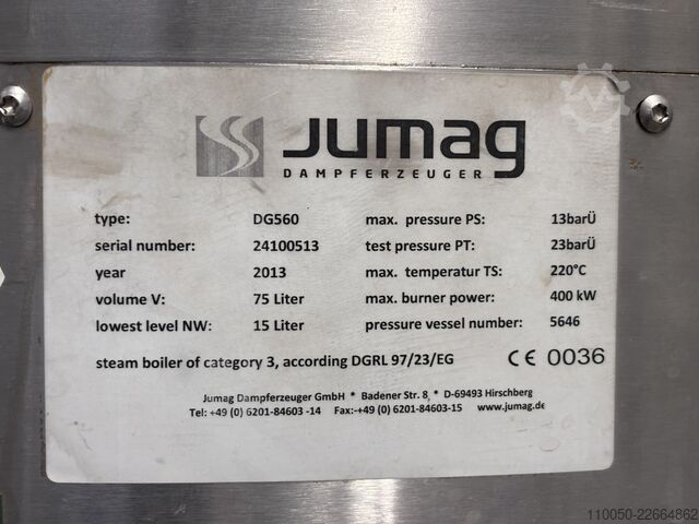 Steam boiler Jumag DG560