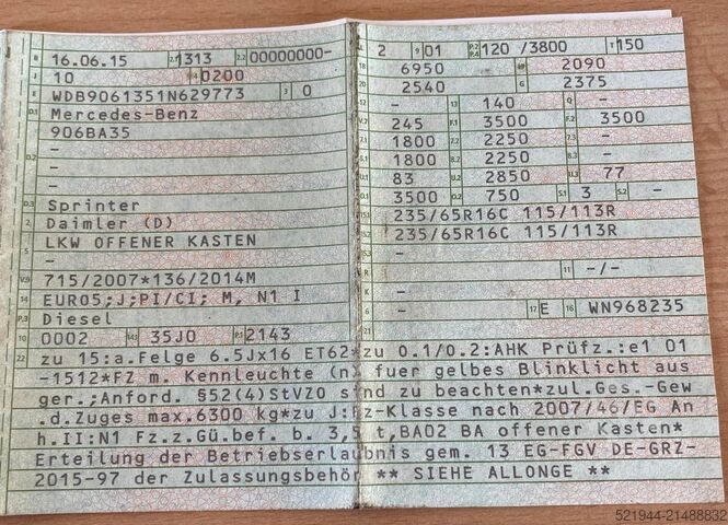 Pritschenwagen Mercedes-Benz Sprinter 316 Blue TEC Pritsche Euro 5